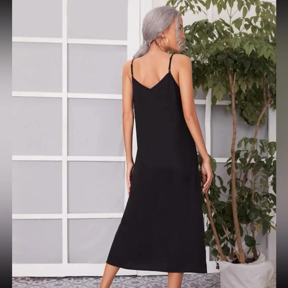 Black Slip Dress - Picture 2 of 3